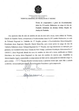 IVY D'LOURDES MALACARNE - Termo de compromisso e posse - Juiza Substituta