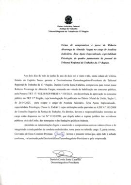 ROBERTA ALVARENGA DE ALMEIDA VARGAS - Termo de compromisso e posse
