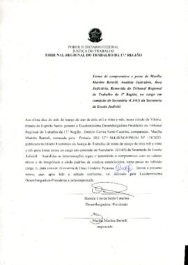MARILIA MARTINS BERTELLI - Termo de compromisso e posse - cargo em comissão
