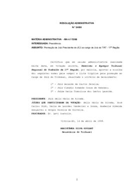 Resolução Administrativa n. 24/1998