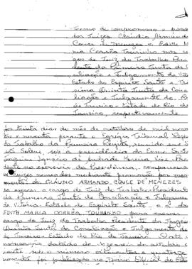 CLAUDIO ARMANDO COUCE DE MENEZES e outra - Termo de compromisso e posse - Juiz do Trabalho