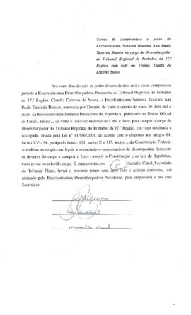 ANA PAULA TAUCEDA BRANCO - Termo de compromisso e posse - Desembargadora
