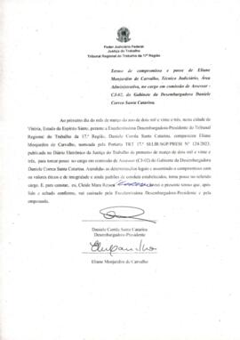 ELIANE MONJARDIM DE CARVALHO - Termo de compromisso e posse - cargo em comissão