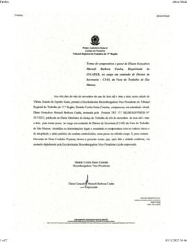 ELIANE GONÇALVES MANZOLI BARBOSA CUNHA - Termo de compromisso e posse - cargo em comissão