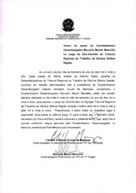 MARCELLO MACIEL MANCILHA - Termo de compromisso e posse - Vice-Ouvidor