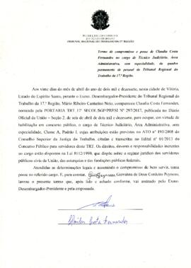 CLAUDIA COSTA FERNANDES - Termo de compromisso e posse
