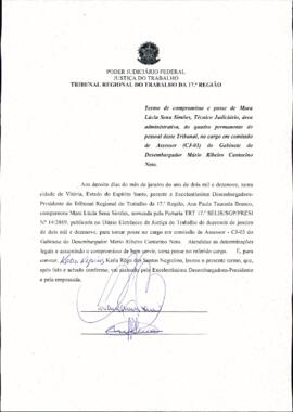 MARA LUCIA SENA SIMOES - Termo de compromisso e posse - cargo em comissão