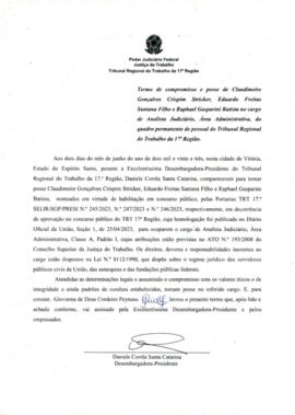 CLAUDIMEIRE GONCALVES CRISPIM STRICKER e outros - Termo de compromisso e posse