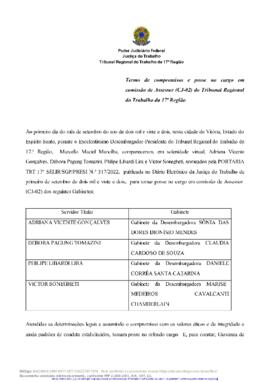 ADRIANA VICENTE GONÇALVES e outros - Termo de compromisso e posse